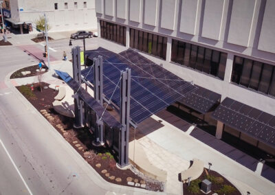 Solar Awning Installation at Evergy’s Pocket Park in Topeka, Kansas.